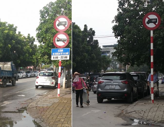 Các tuyến đường cấm ô tô, cấm xe tải ở Hà Nội